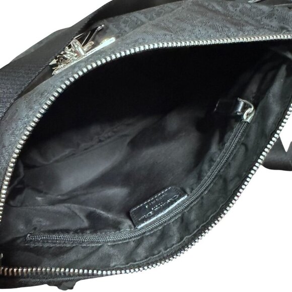 Christian Dior Vintage Lovely Trotter Monogram Canvas Shoulder Bag Black Silver - Picture 7 of 12